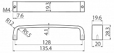 Ручка скоба UZ-133. 128мм. Цвет Матовый Хром. UZ-133128-05. GTV