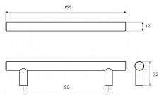 Ручка рейлинг R-3020-96 SC. 96 мм. Диаметр 12мм. Цвет Матовый хром. KERRON