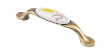 Ручка скоба с фарфором "Колосок" SF02-02-96 BA, 96мм. Цвет Античная бронза. KERRON