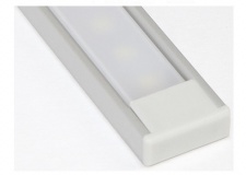 Комплект алюминиевого профиля ПП-443 для светодиодной ленты. Накладной низкий. Комплект: алюмиевый профиль, светорассеиватель, торцевые заглушки. Длина 2000 мм. 